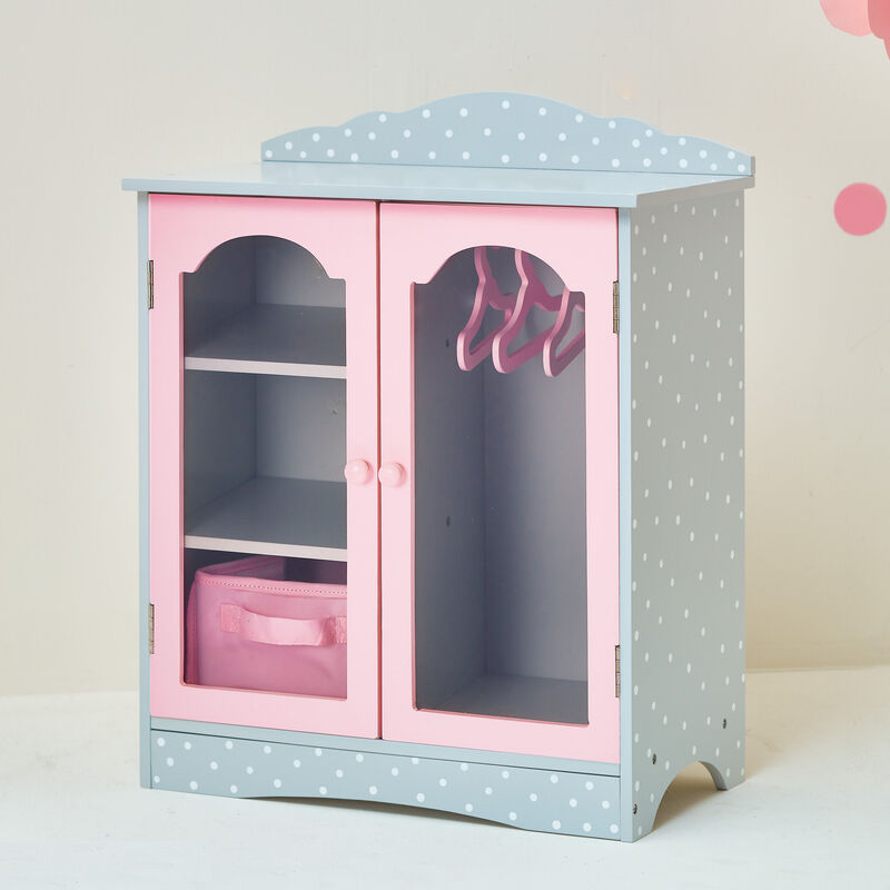 Olivia's Little World Polka Dots Princess Toy Closet with Hangers for 18" Dolls image number 1