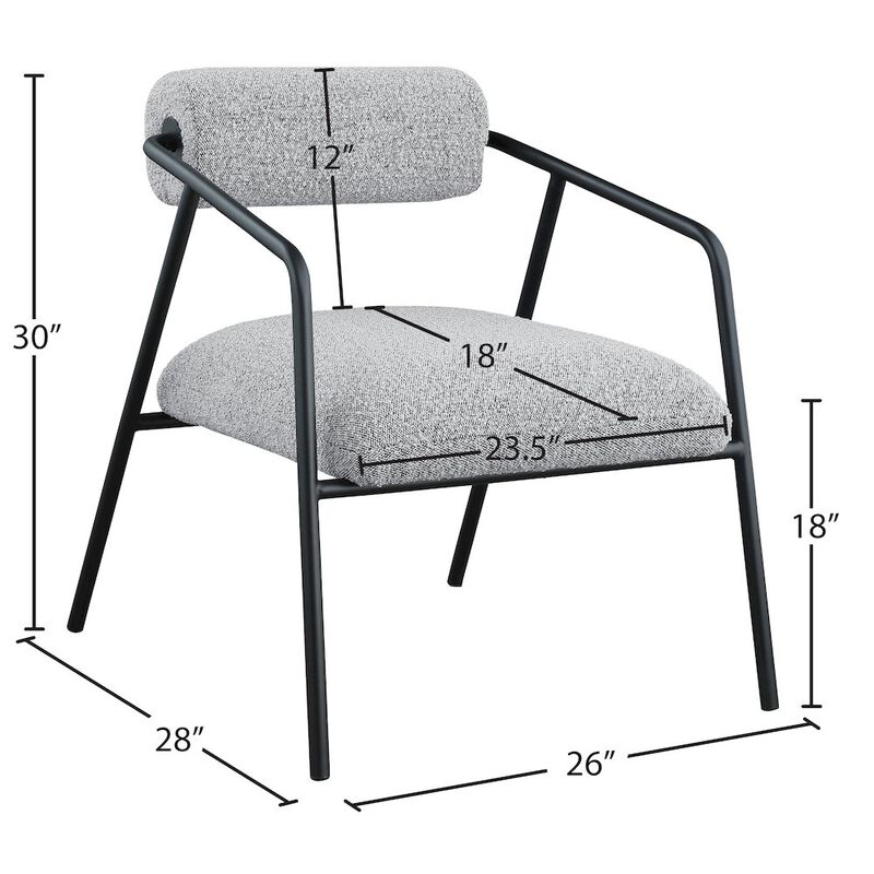 Meridian Furniture Carly Grey Fabric Accent Chair