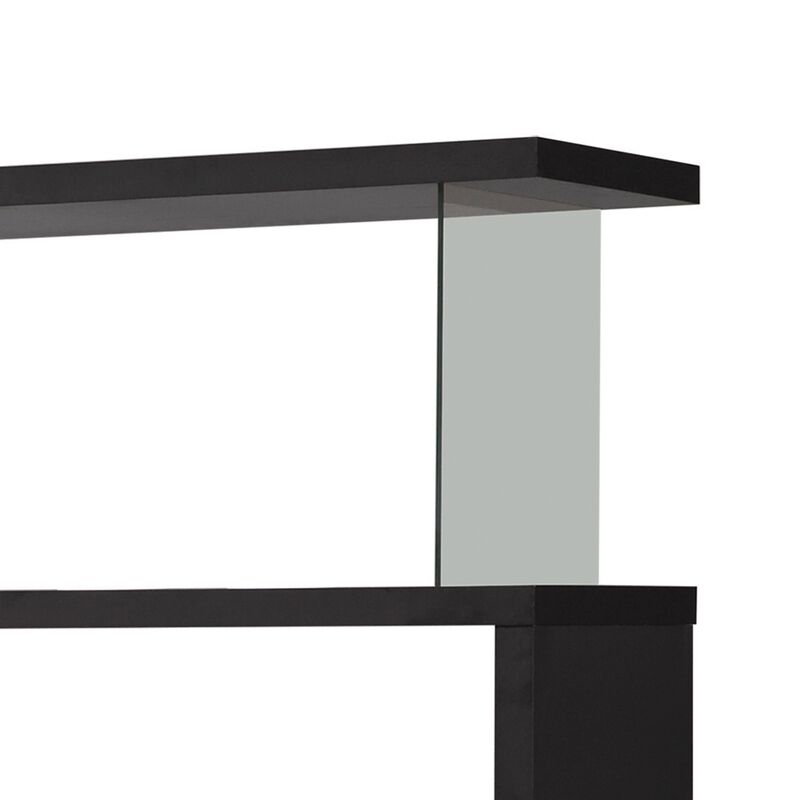 Asymmetrical Snaking Wooden Bookcase