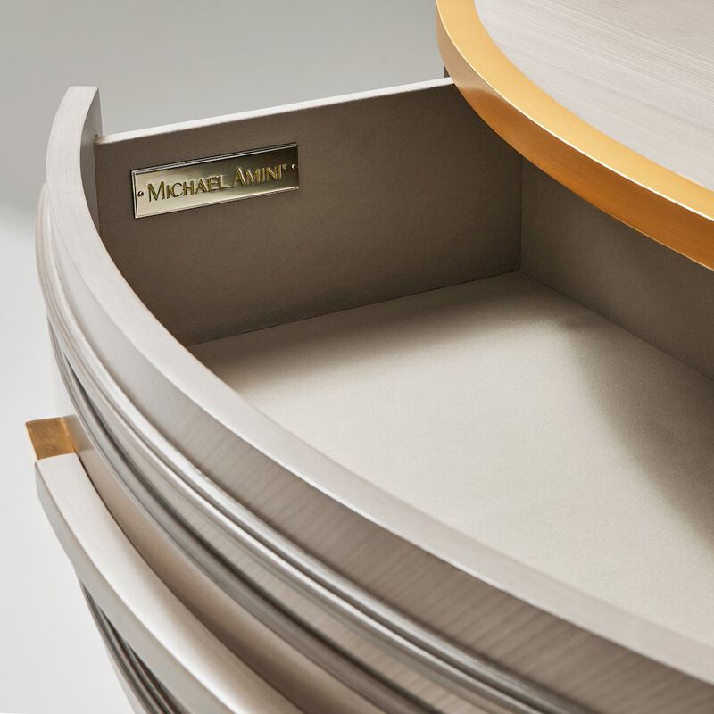 Michael Amini St. Charles 5-Drawer Highboy Chest - Dove Gray