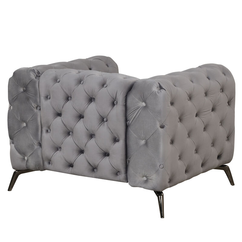 40.5" Velvet Upholstered Accent Chair