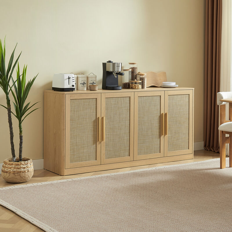 Nalhob 67" Rattan Sideboard image number 1