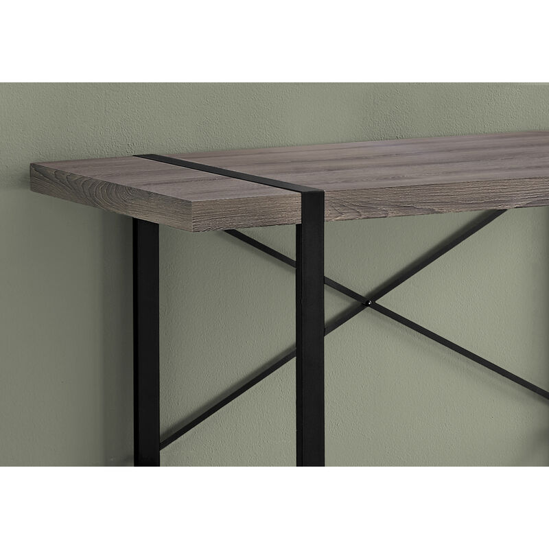 Monarch Specialties I 7310 Computer Desk, Home Office, Laptop, 48"L, Work, Metal, Laminate, Brown, Black, Contemporary, Modern