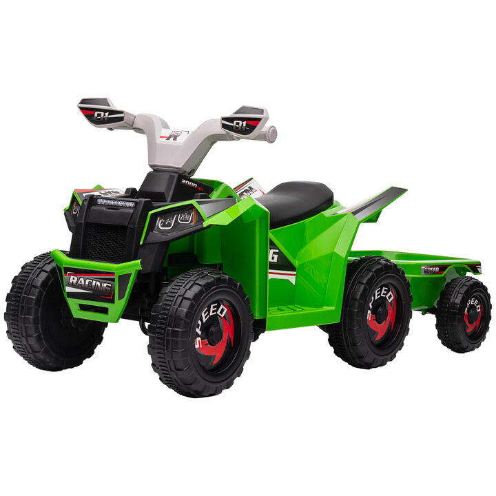 BreeBe 6V Electric Toy Car with Back Trailer, Forward Backward, Wear-Resistant Wheels