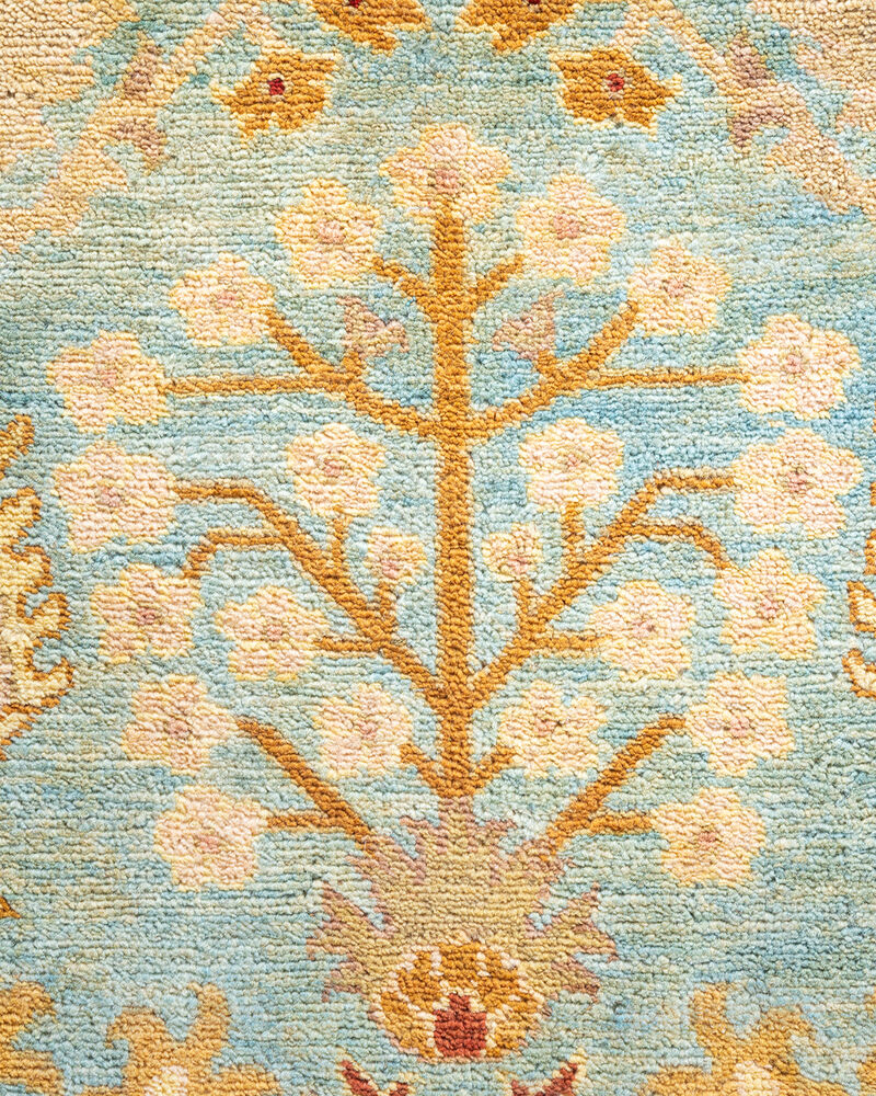 Eclectic, One-of-a-Kind Hand-Knotted Area Rug  - Light Blue, 6' 2" x 9' 2" image number 3
