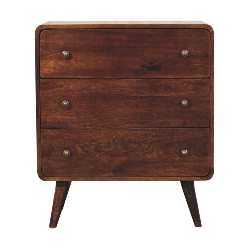 Artisan Furniture Solid Wood Curved California Walnut Chest