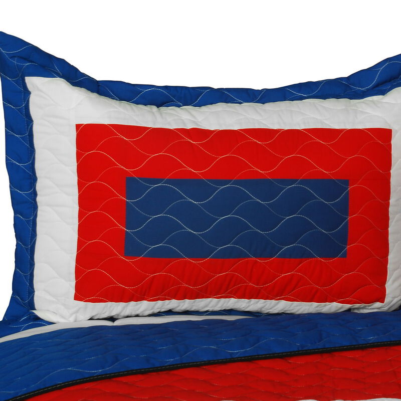 Quilted Patchwork Geometric Quilt Set Lightweight Cozy Bedding image number 4