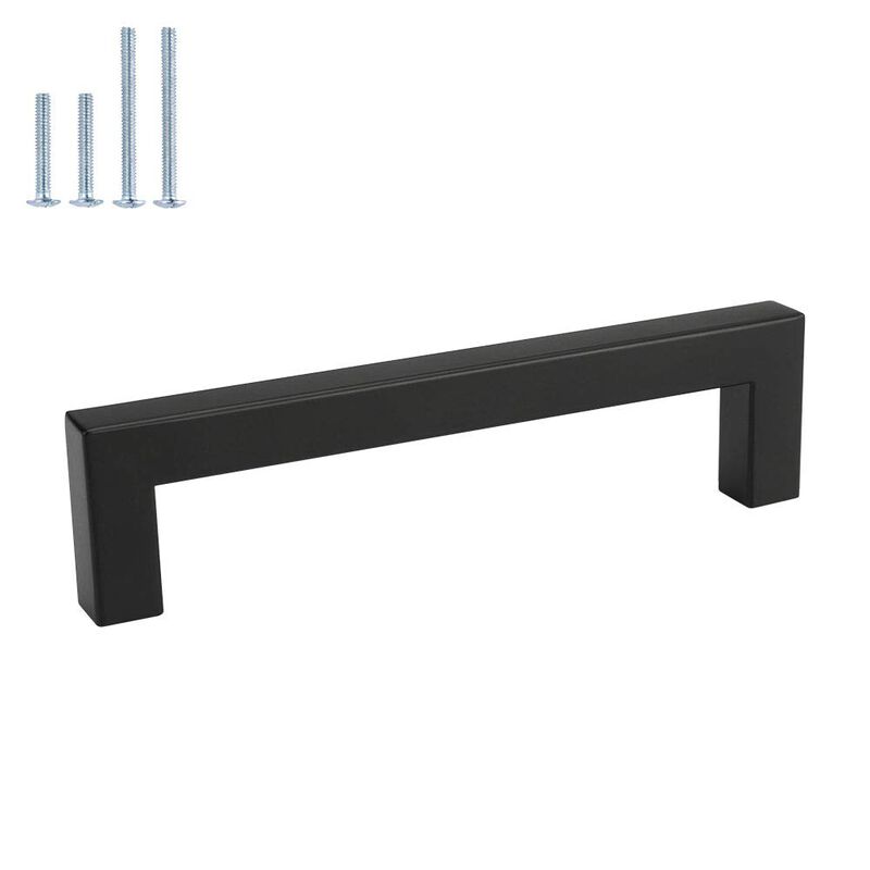 homdiy 30 Pack 5 Inch Black Cabinet Pulls Square Black Drawer Handles - Matte Black Kitchen Cabinet Hardware Bar Handles for Cab