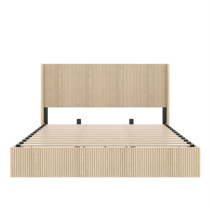 Cixt Fluted Lift Up Storage Bed Frame