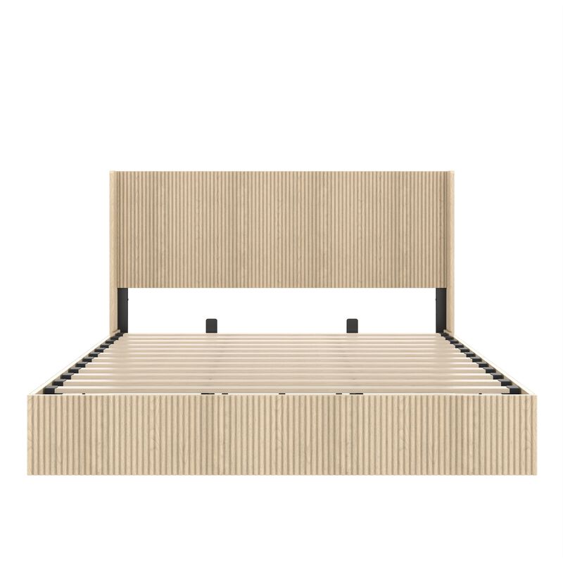 Cixt Fluted Lift Up Storage Bed Frame image number 0