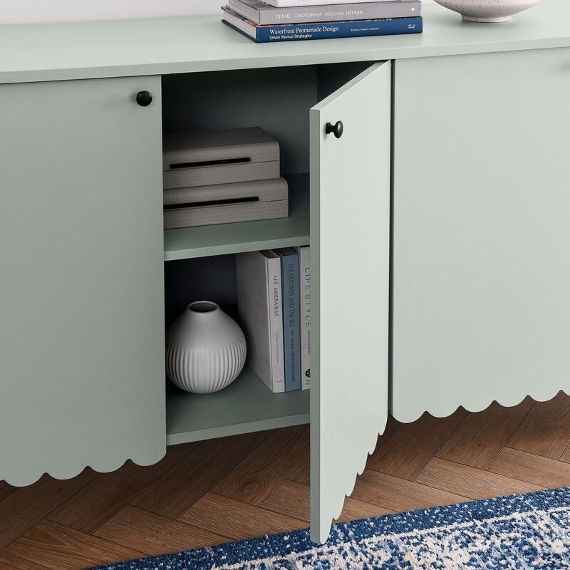 Modway Emmeline 4-Door Scalloped Sideboard in Sage image number 5