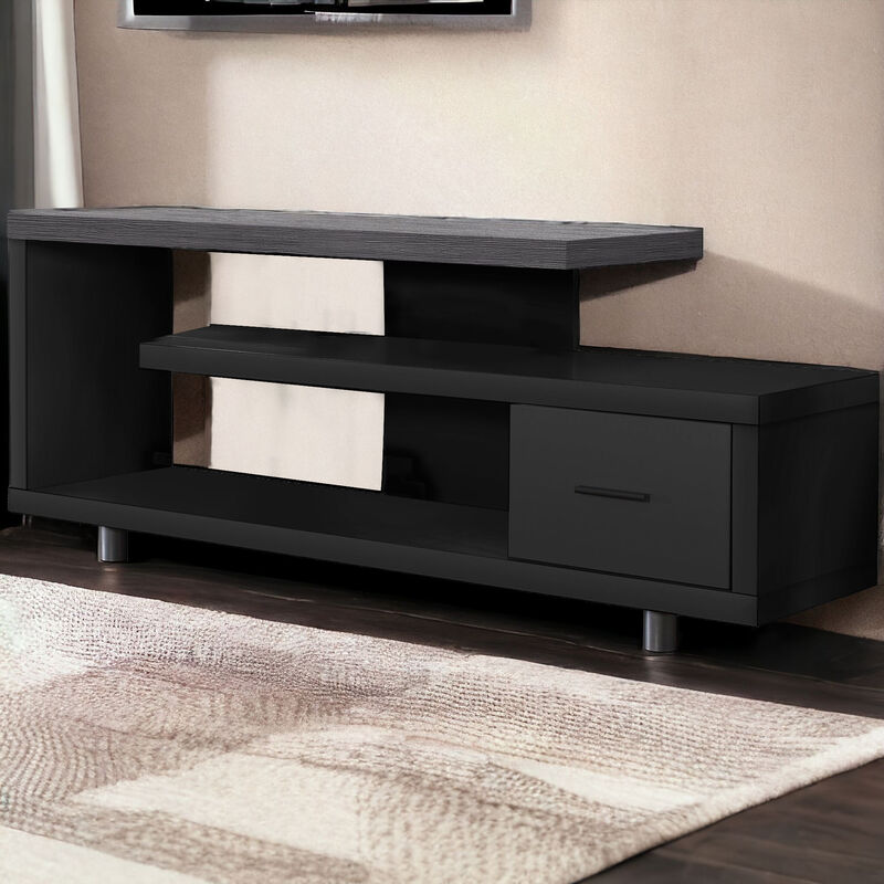 Open Storage TV Stand – Entertainment Console with Open Shelving for Living Room and Media Accessories