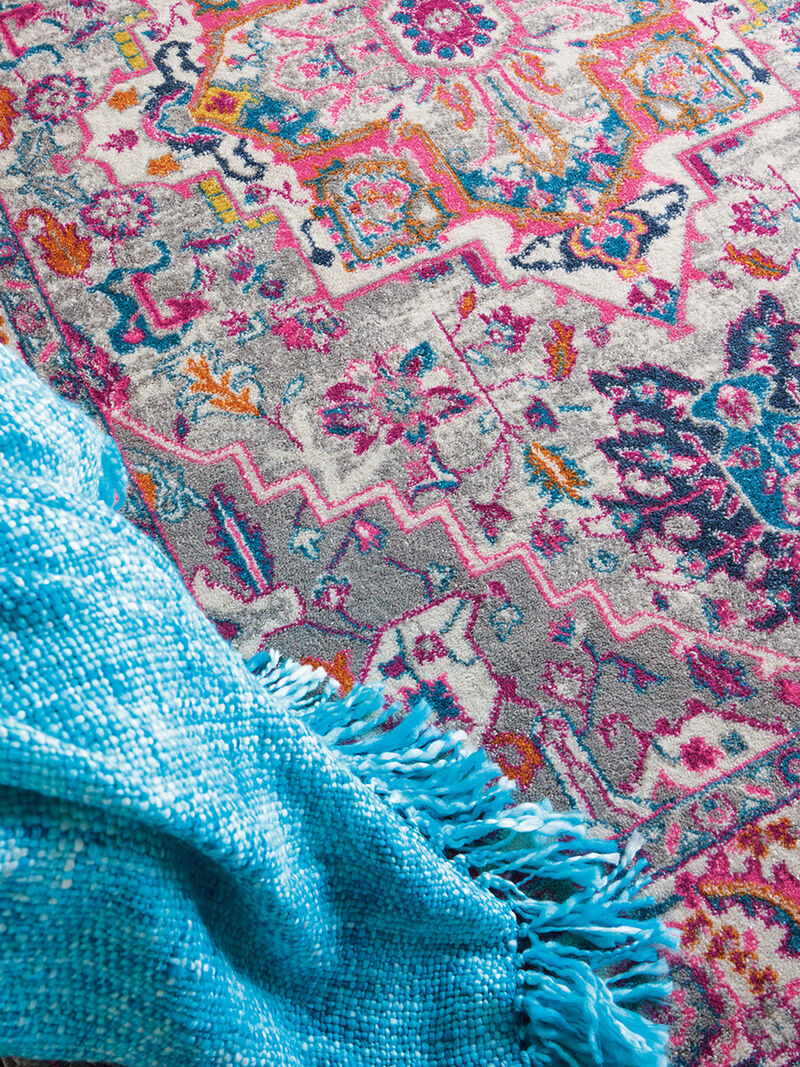 Passion PSN20 Light Gray/Pink 5' x Round Rug image number 7