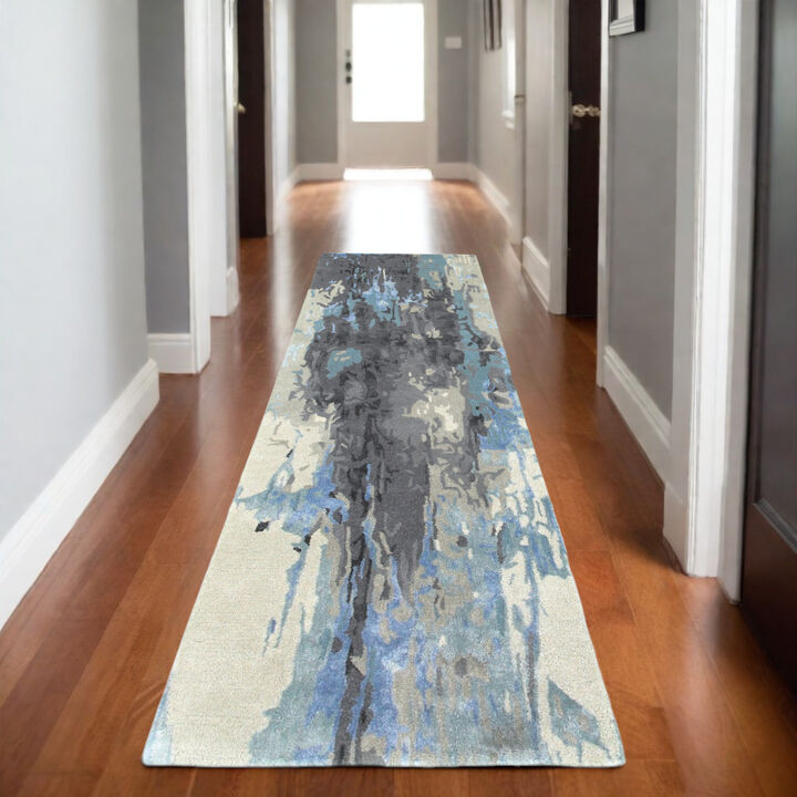 HomeRoots Abstract Hand Tufted Runner Rug