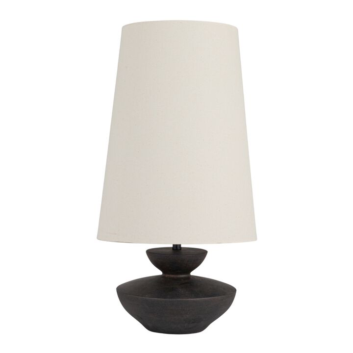 Resin Table Lamp with Sculptural Base, Black