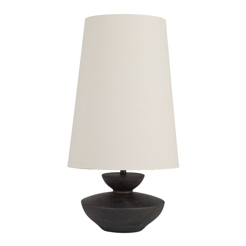 Resin Table Lamp with Sculptural Base, Black image number 0