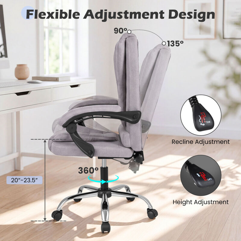 Ergonomic Executive Office Chair High Back with Armrests and Leather Seat image number 5