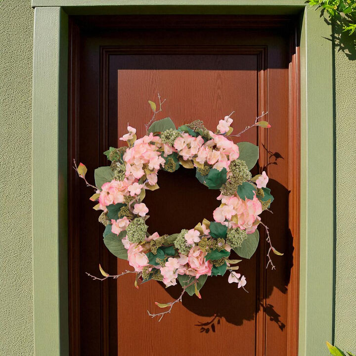 Hydrangea and Sedum Wreath for Front Door, Wall Decor, or Seasonal Display