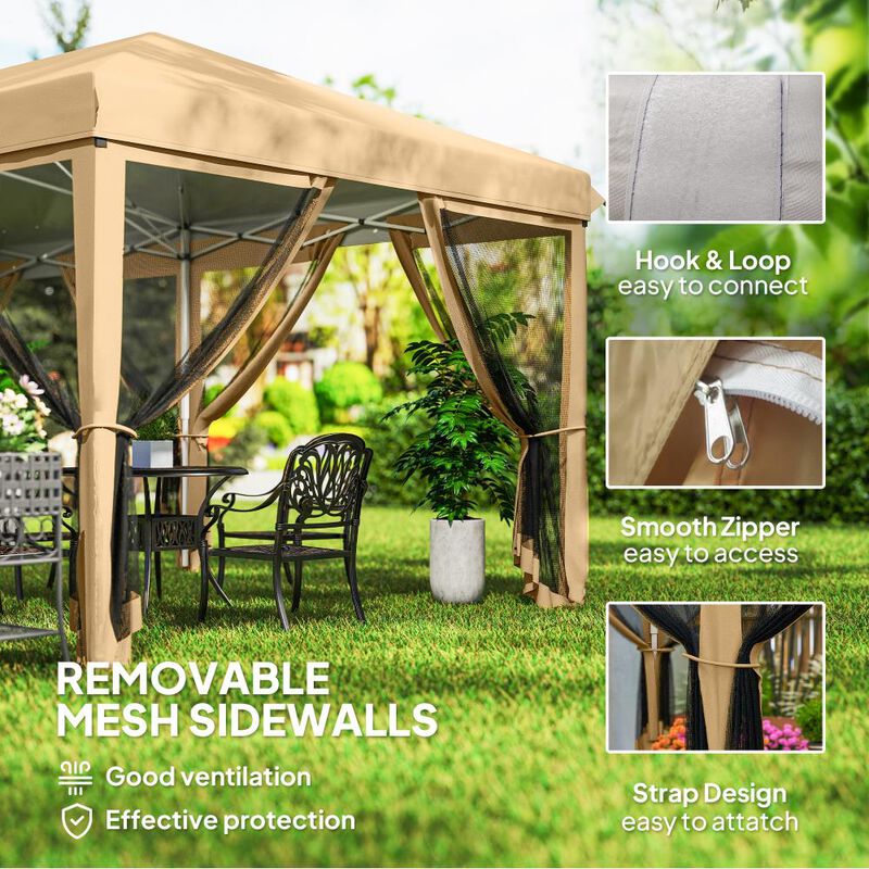 Hivvago 10' x 20' Pop Up Canopy Tent with Netting and Carry Bag image number 5