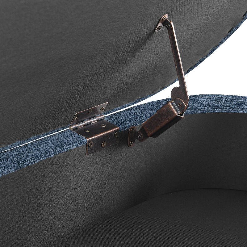 TATEUS Footstool Ottoman with Storage with Rubber Wood Legs