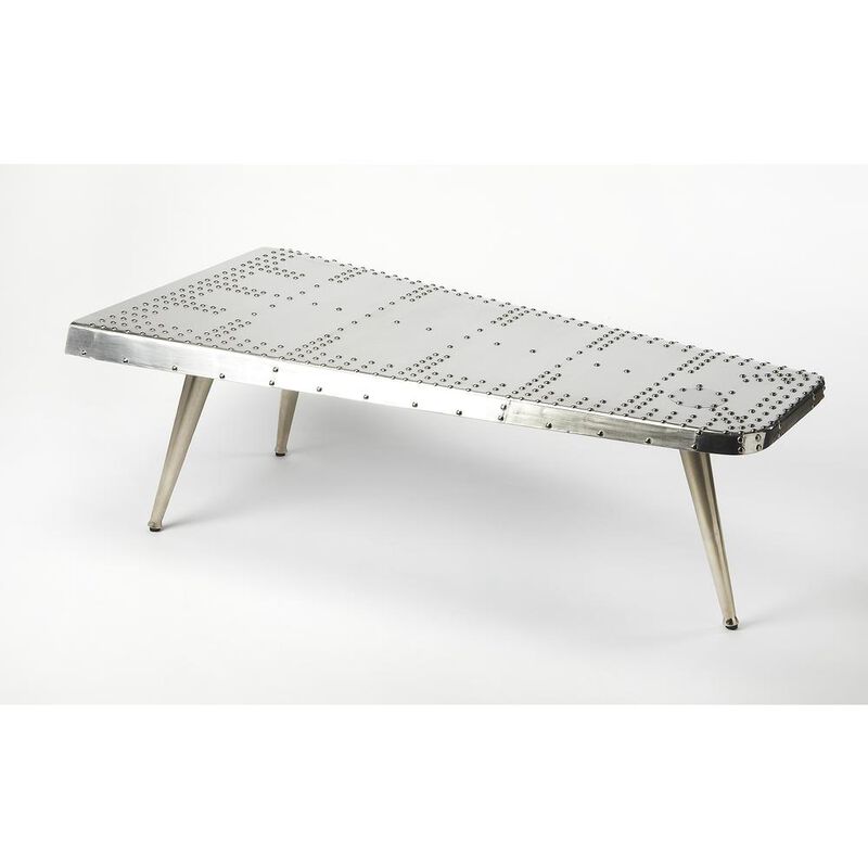 Butler Specialty Company Midway Aviator Coffee Table, Silver