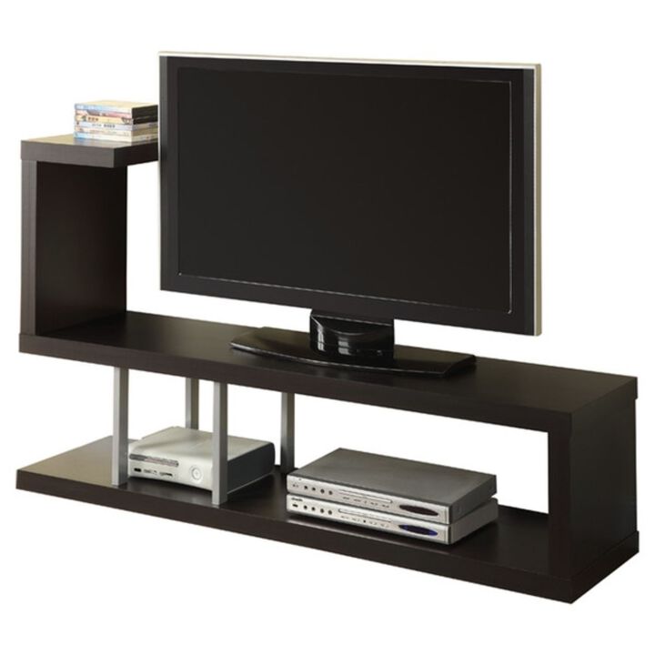 QuikFurn Modern Entertainment Center TV Stand in Cappuccino Finish