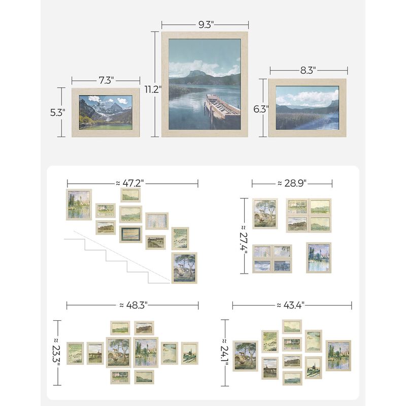 Set of 10 Collage Picture Frames for Wall Photo Display Decor image number 2