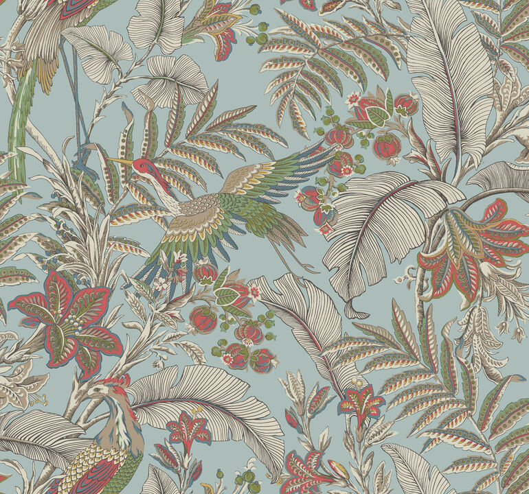 Heronwood Sky Blue Wallpaper