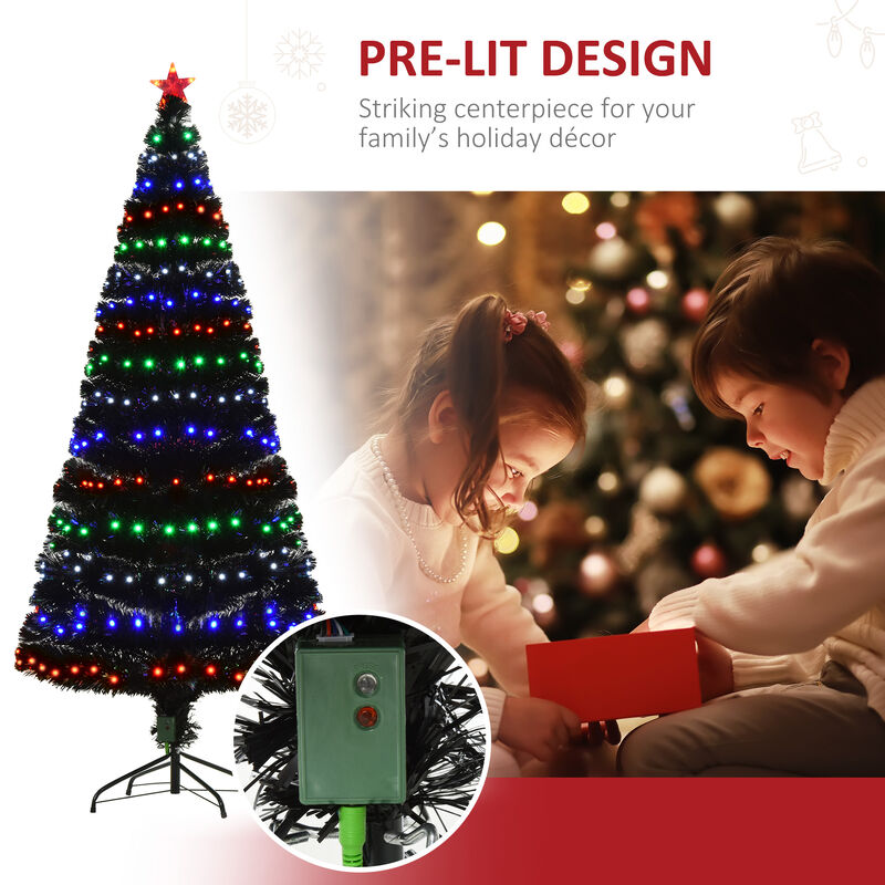 6FT Tall Fake Tree Multi-Color LED Light Holiday Home Christmas Decor