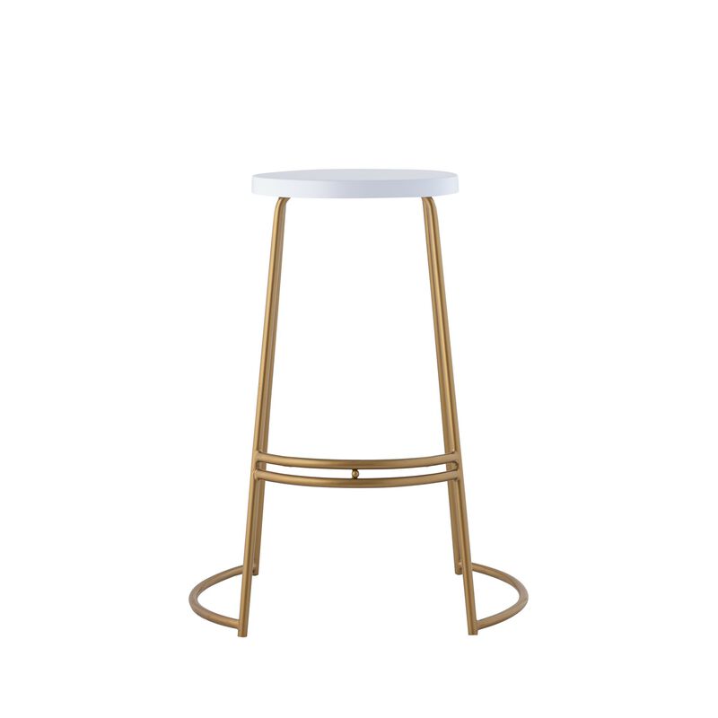 Hula 28.75" Modern Designer Iron Curved Backless Bar Stool