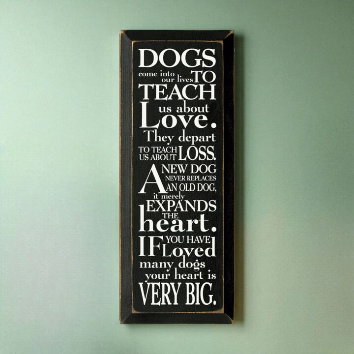 Pet Lover Wood Sign Dogs Teach Us About Love Inspirational Wall Hanging