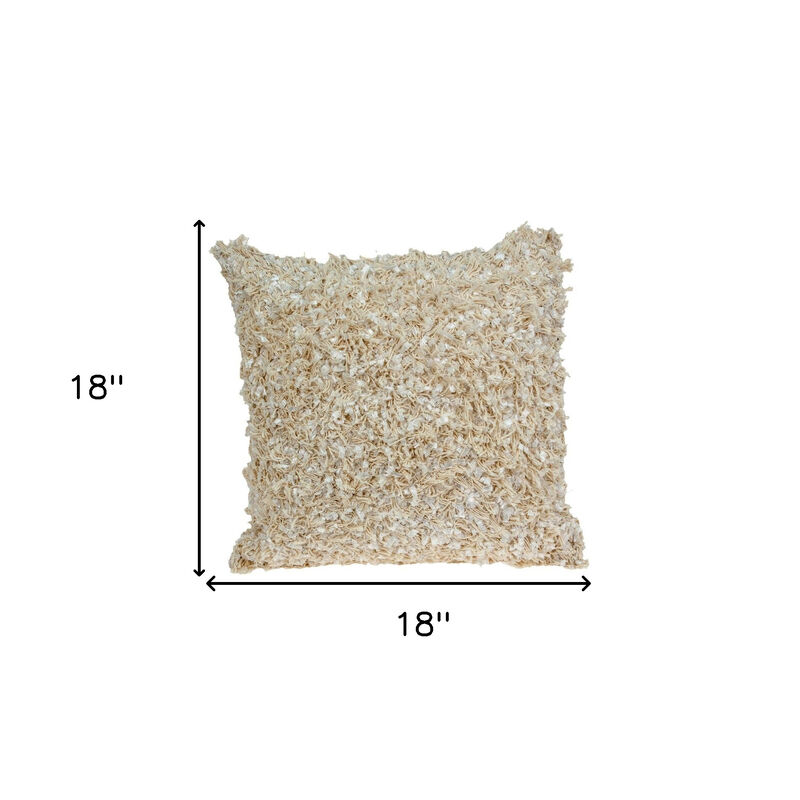 18" Beige Throw Pillow image number 4