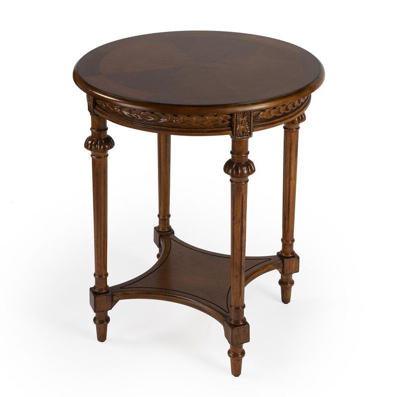 Butler Specialty Hellinger Round End Table, Medium Brown image number 0