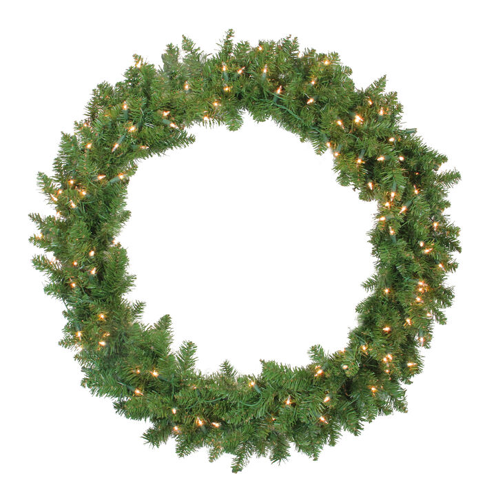 Pre-Lit Rockwood Pine Artificial Christmas Wreath  36-Inch  Clear Lights