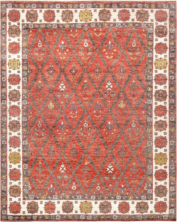 Pasargad Home Nomad Hand-Knotted Wool Area Rug- 7' 9" X 9' 10"