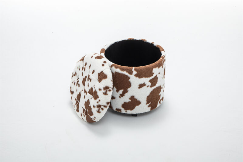 Round Storage Ottoman image number 5