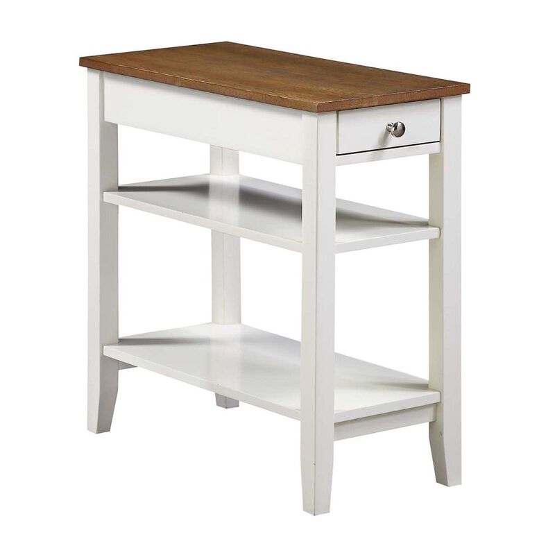 Convenience Concepts American Heritage 1 Drawer Chairside End Table with Shelves