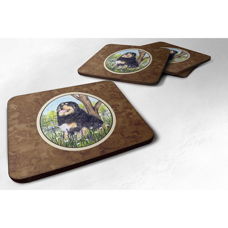 Caroline's Treasures SS8106FC Tibetan Mastiff Foam Coasters (Set of 4), 3.5 H x 3.5 W, Multicolor