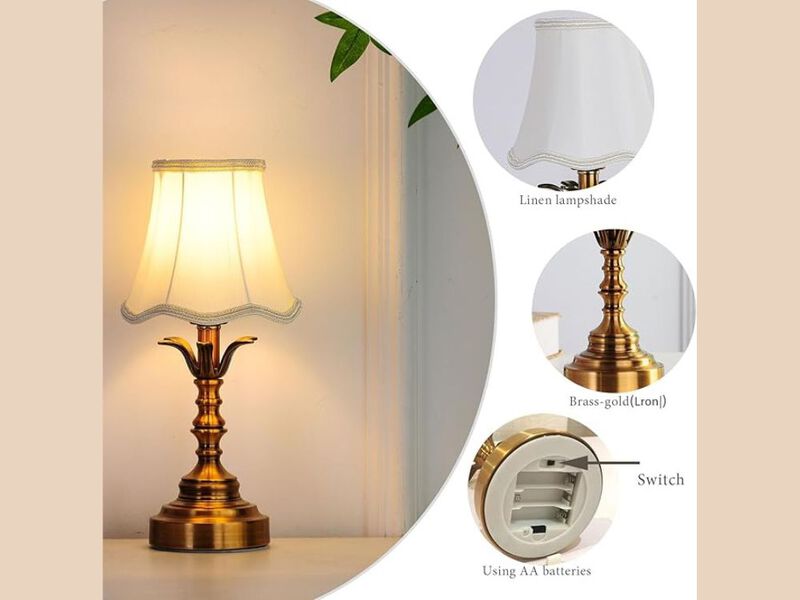 Tiffany Style Table Lamp, White Stained Glass Lamp for Bedroom, Living Room, Home Office image number 1