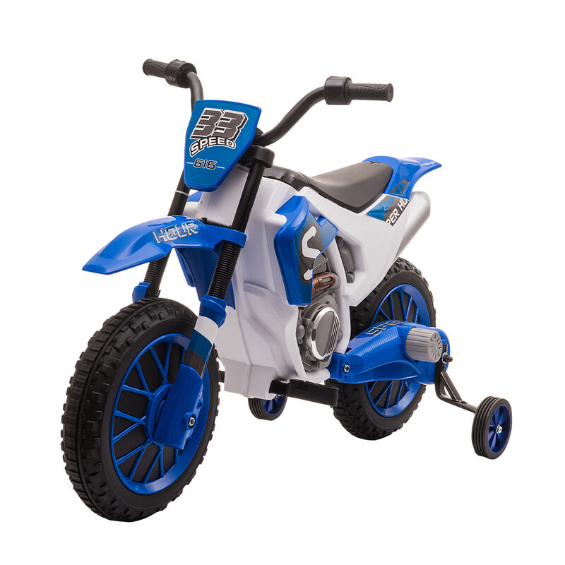 BreeBe 12V Kids Motorcycle w/ Treaded Tires, 5mph Top Speed Electric Bike for Kids, Ride On Motorcycle w/ Training Wheels, Battery Charger, Spring Suspension image number 0
