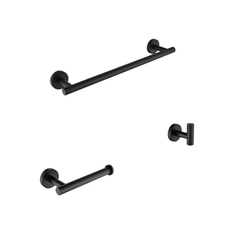 3-Piece Bathroom Hardware Set Towel Bar, Toilet Paper Holder & Towel Ring
