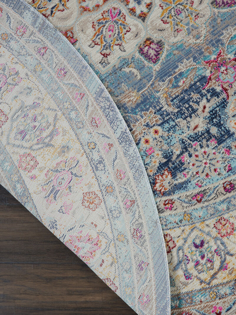 Vintage Kashan VKA01 Blue 4' x Round Rug