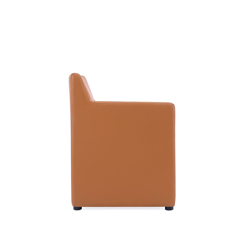 Anna Square Dining Arm Chair in Brown