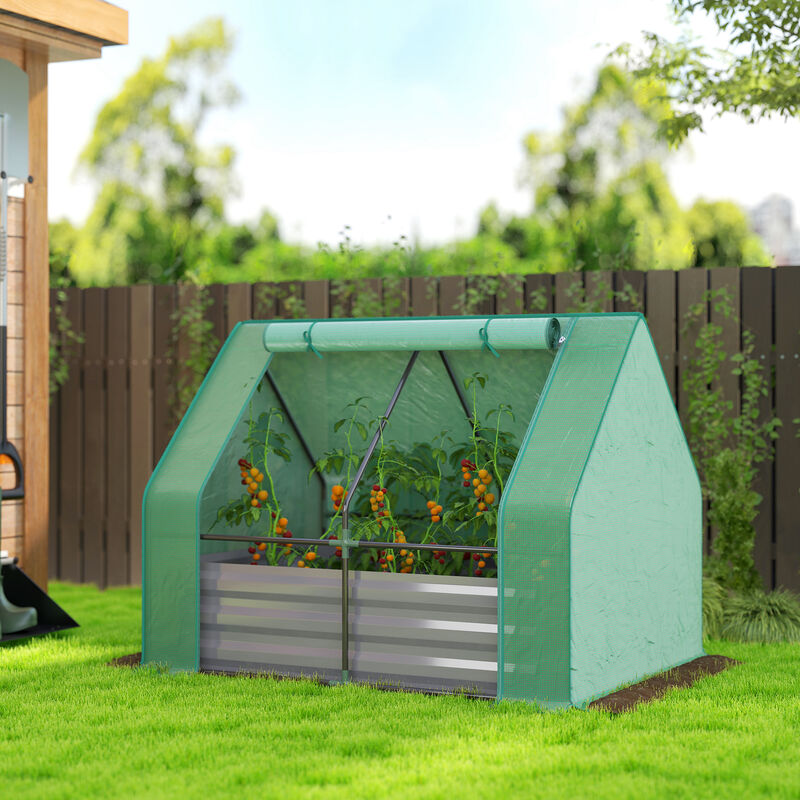 Hivvago Raised Garden Bed with Mini Greenhouse 4x3x1 ft image number 1