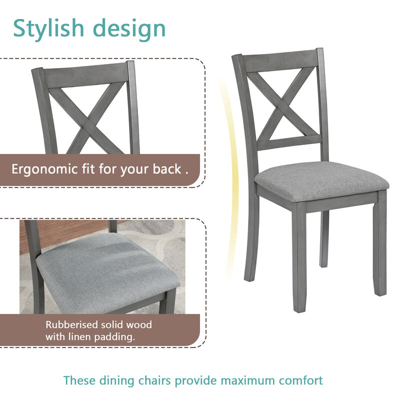 Riflil 5‑Piece Farmhouse Dining Set image number 5