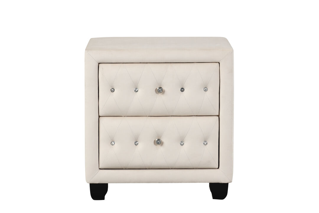 Ceralissiq Tufted 2-Drawer Nightstand
