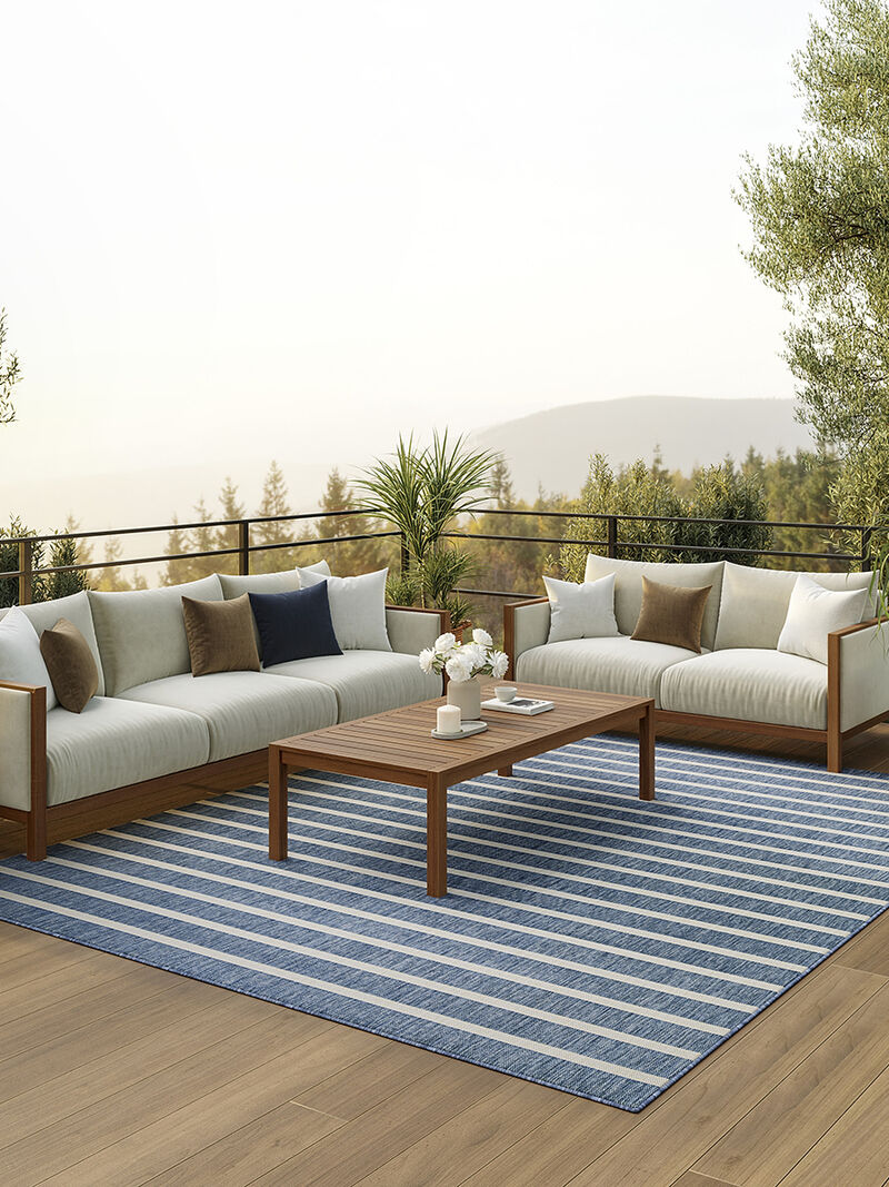 Positano POS03 Navy/Ivory 7' x 10' Rug image number 9