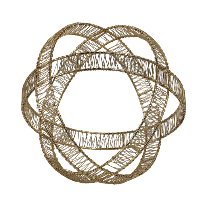 10" Woven Metal Orb, Gold