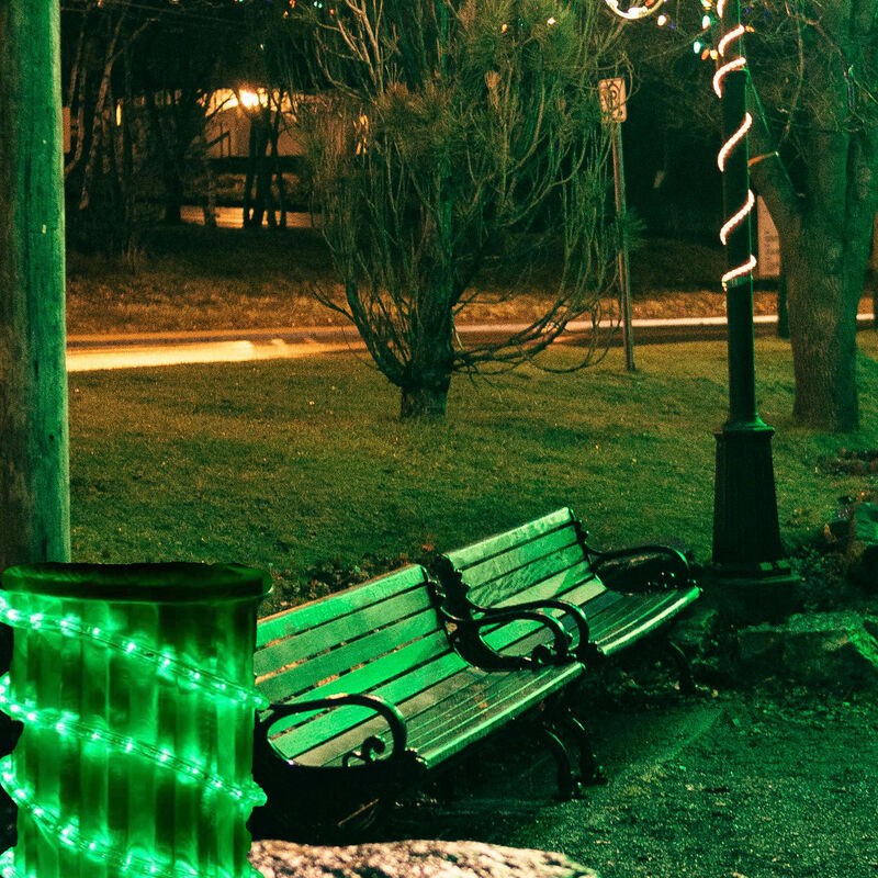 Green LED Commericial Grade Outdoor Christmas Rope Lights on a Spool - 288 ft Clear Tube image number 2