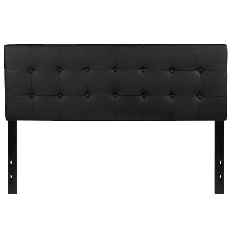 Flash Furniture Tufted Upholstered Queen Size Headboard in Black Vinyl image number 3